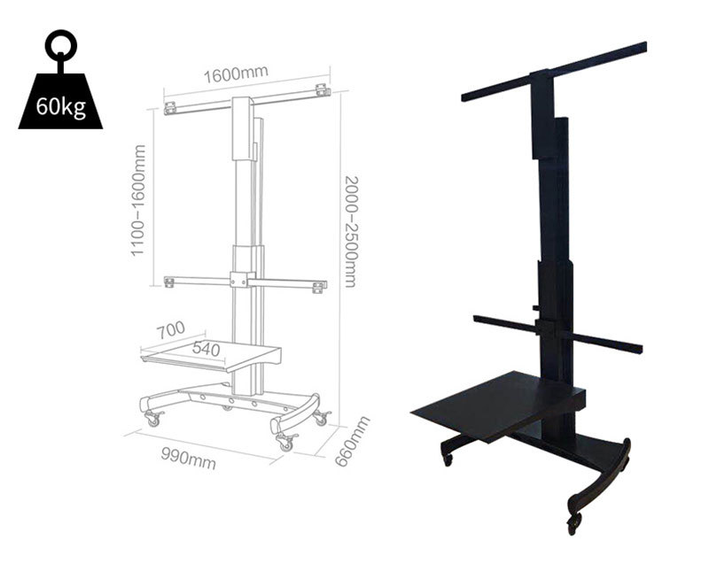 激光電視移動(dòng)推車可承重60KG